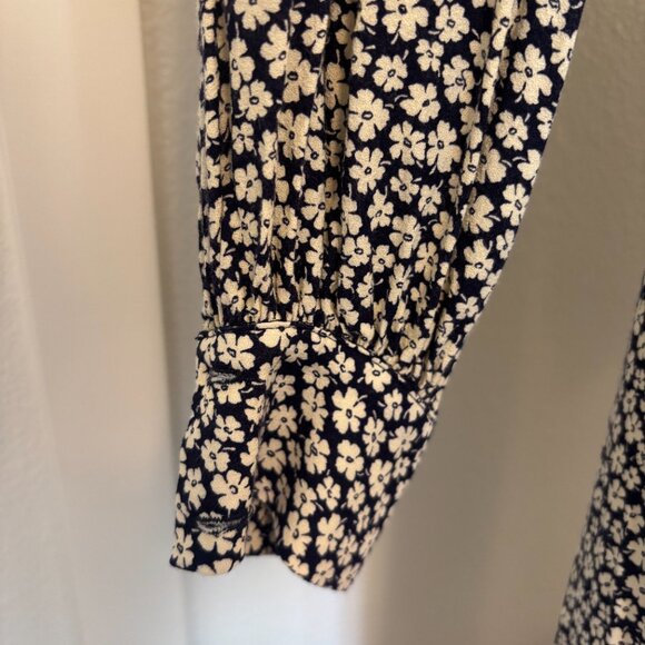 Reformation Josephine Midi Dress Floral Pattern Navy Blue size 2 - Picture 6 of 13